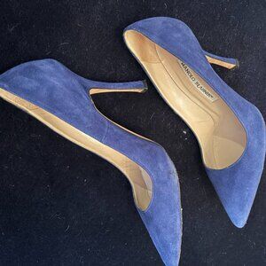 Blue Suede Manolo Pumps 36.5 / 7